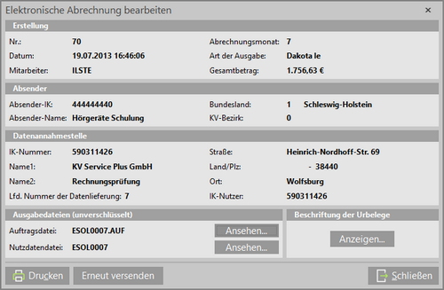 elektronische Abrechnung bearbeiten
